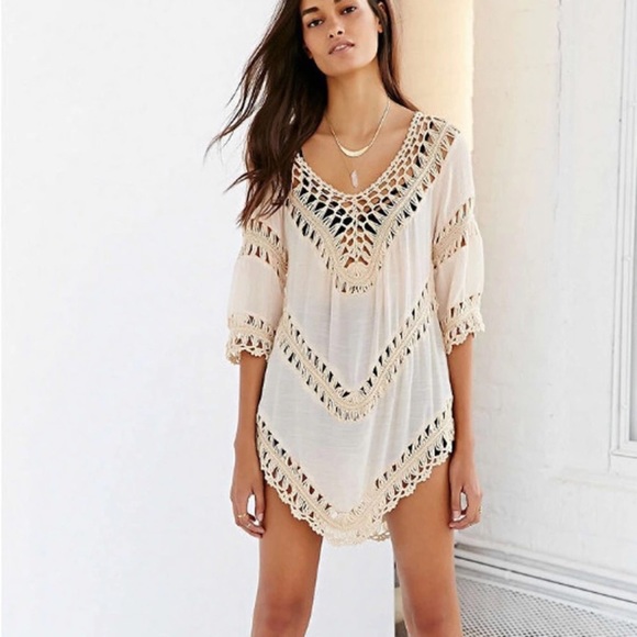 fairlygirly Other - Boho Crochet Detail Deep V Front and Back Tunic